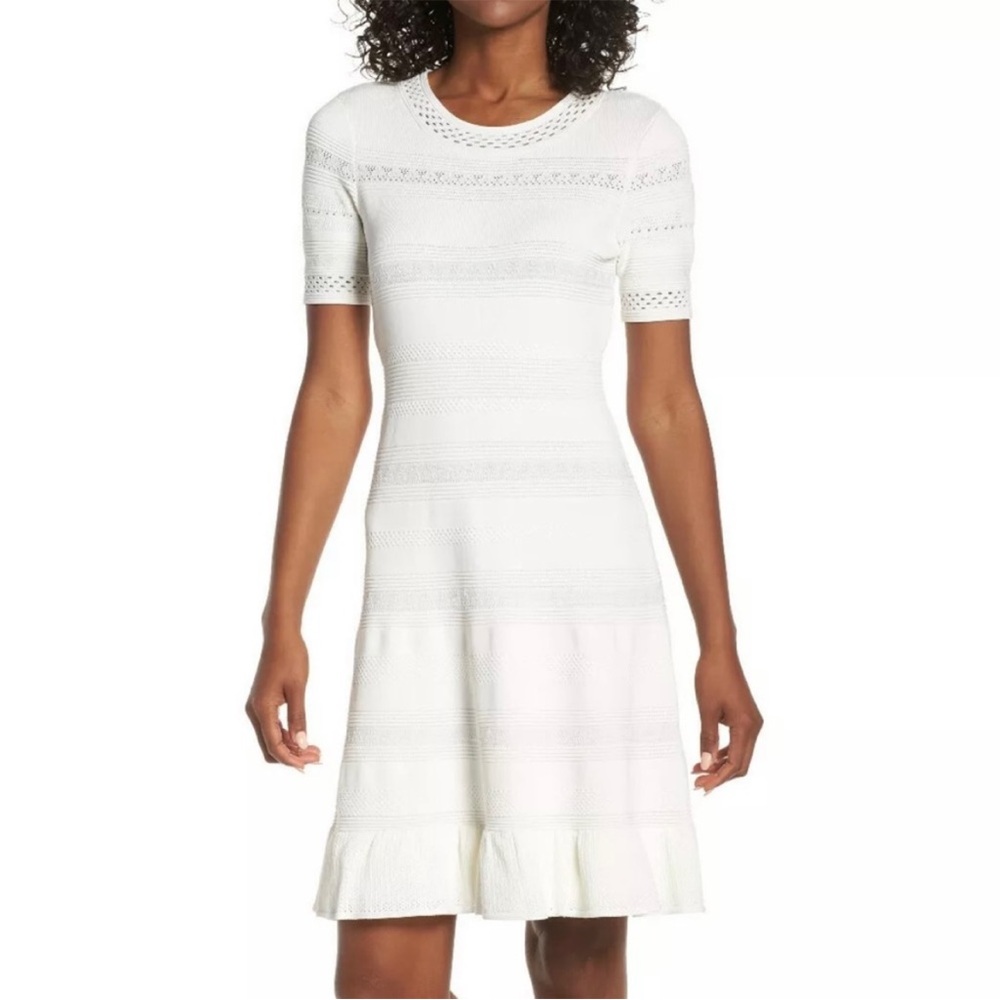 ELIZA J NWOT White Dress, amazing quality, size petite large NWOT never worn